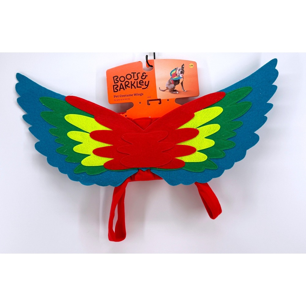 Boots & Barkley Pet Costume Wings Parrot Macaw Bird Red Blue L/XL NEW
